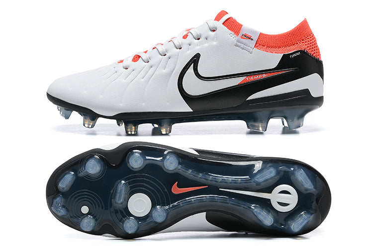 NikeTiempo Legend 10 Elite FG-White&Red&Black