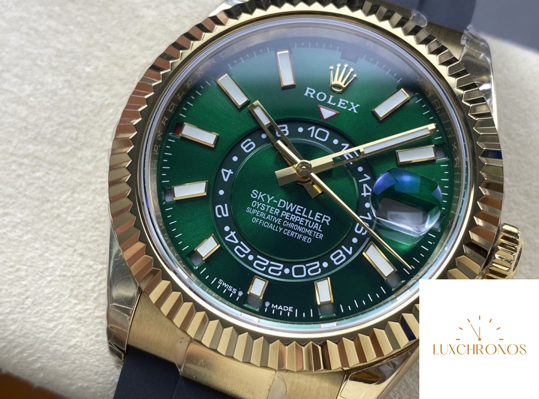 Replica Rolex Sky-Dweller 336238-0004 1:1 Best Version NOOB Factory Green Dial