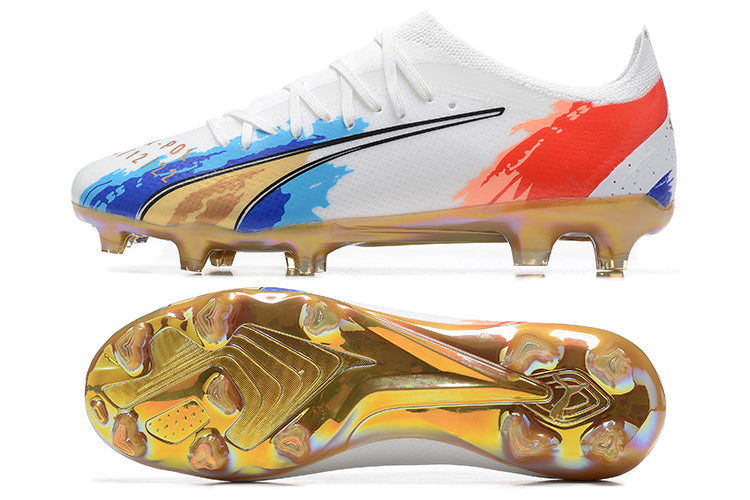 Puma Ultra Ultimate FG-White&Blue&Red