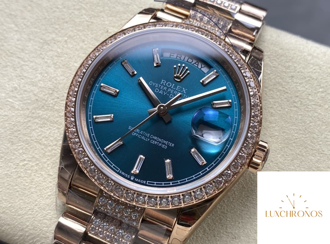 Replica Rolex DayDate m128345rbr-0084 1:1 Best Edition 8+ Factory Teal Dial