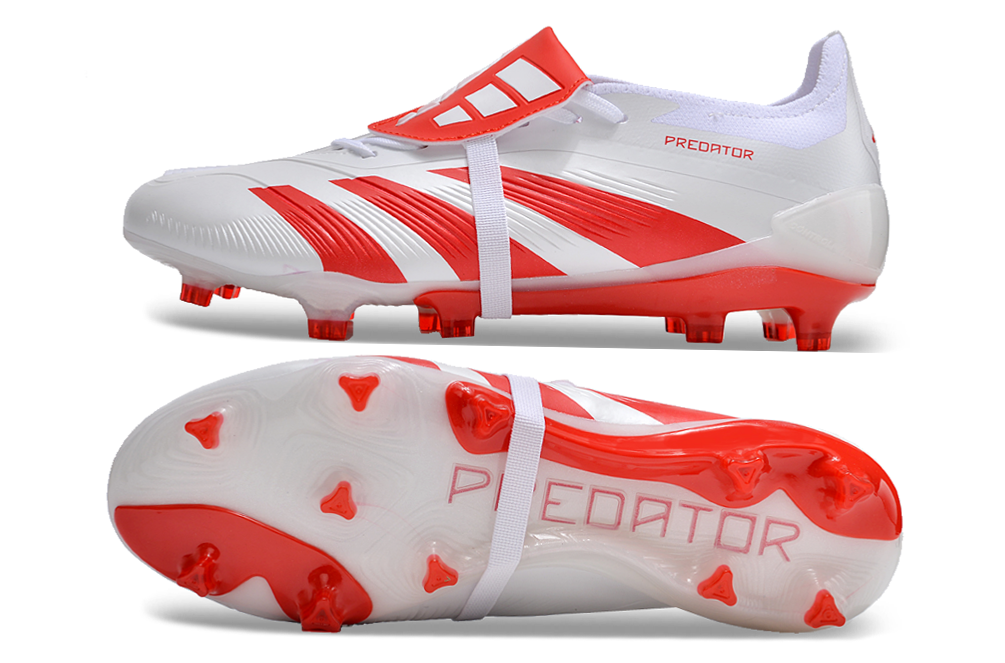 PREDATOR ACCURACY+ FG BOOTS-White Red 2