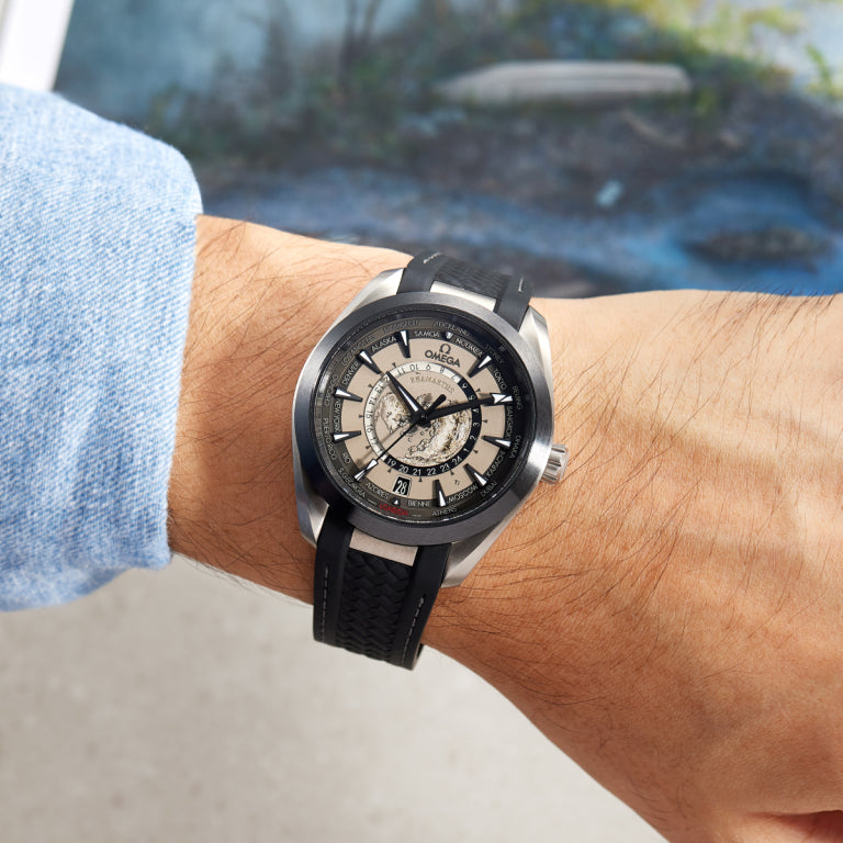Aqua Terra 43 Worldtimer Titanium Grey Dial