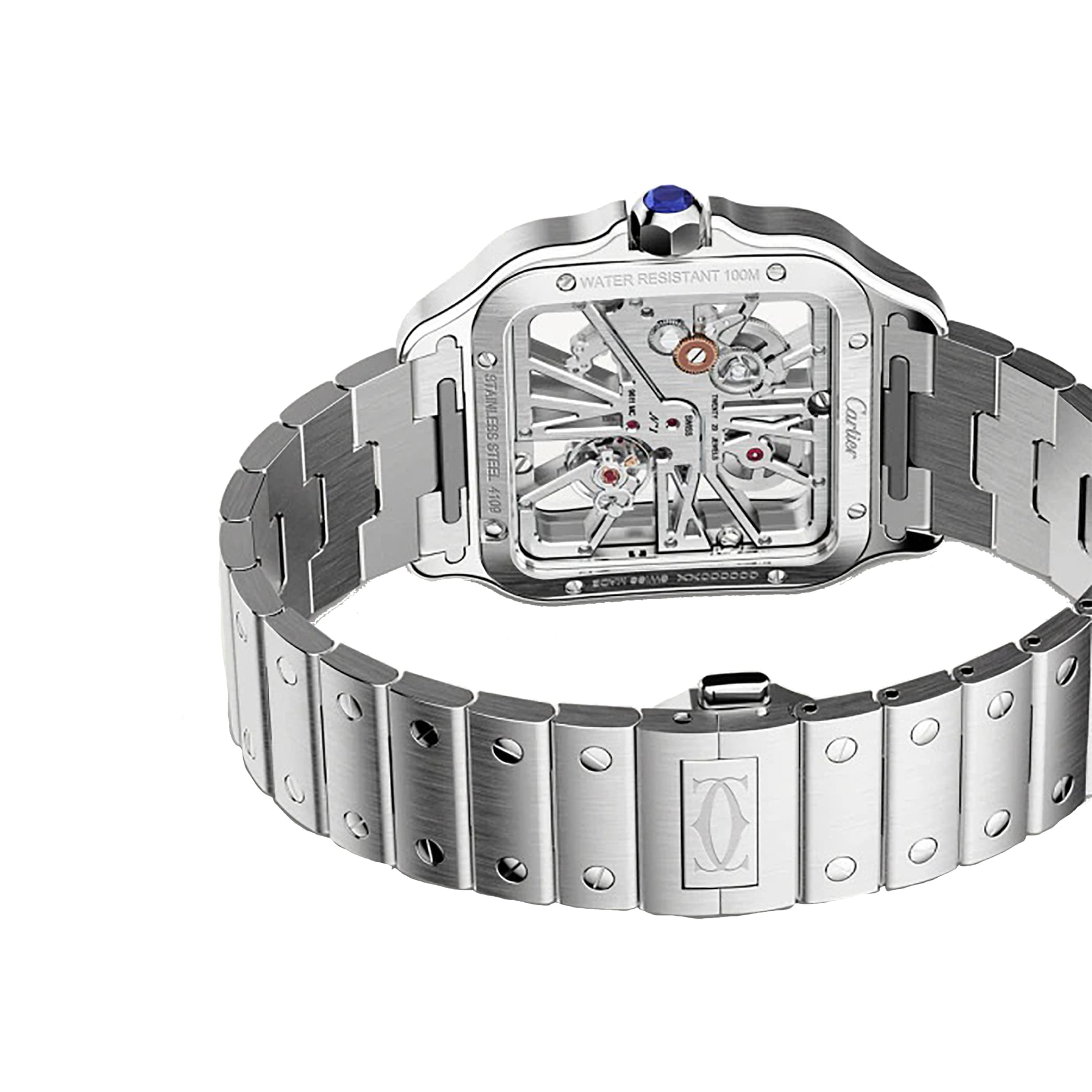 Santos De Cartier Watch, Large Model, Hand-Wound Mechanical Movement, Steel WHSA0015