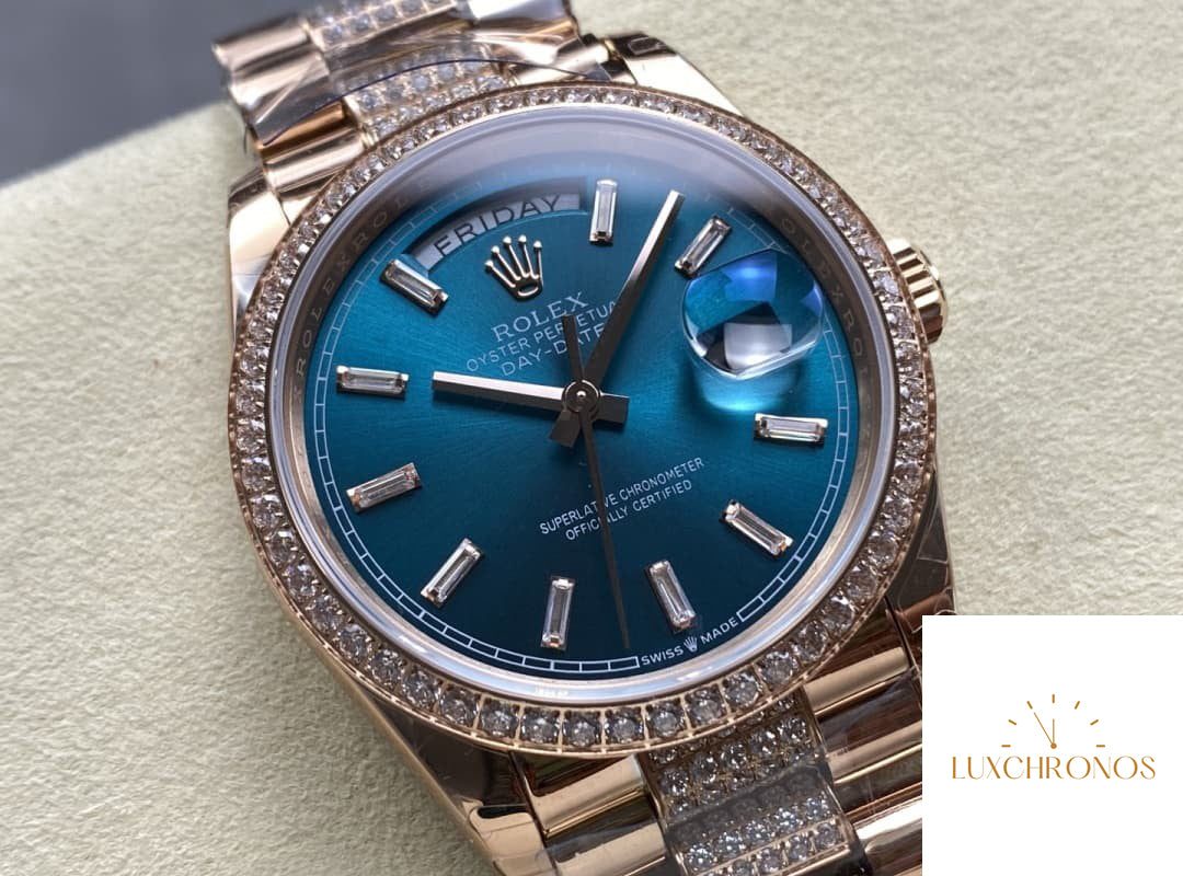Replica Rolex DayDate m128345rbr-0084 1:1 Best Edition 8+ Factory Teal Dial