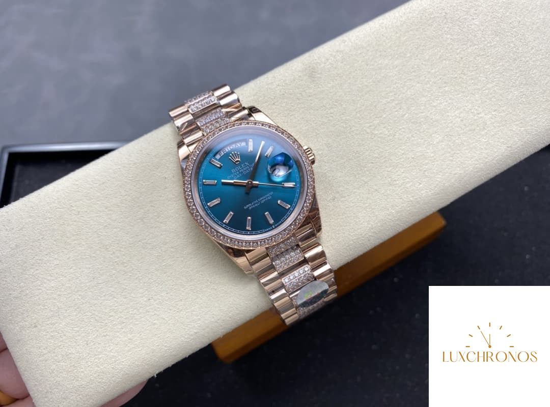 Replica Rolex DayDate m128345rbr-0084 1:1 Best Edition 8+ Factory Teal Dial