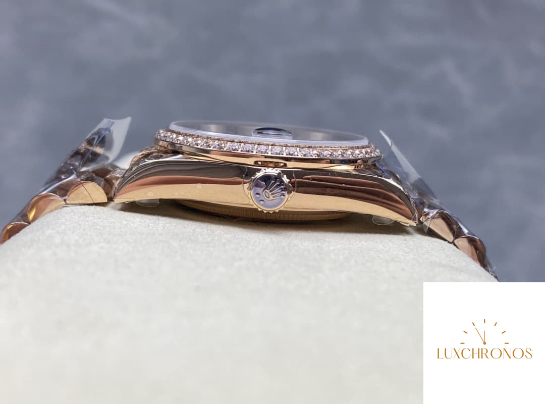 Replica Rolex DayDate m128345rbr-0041 1:1 Best Edition 8+ Factory Diamond Strap