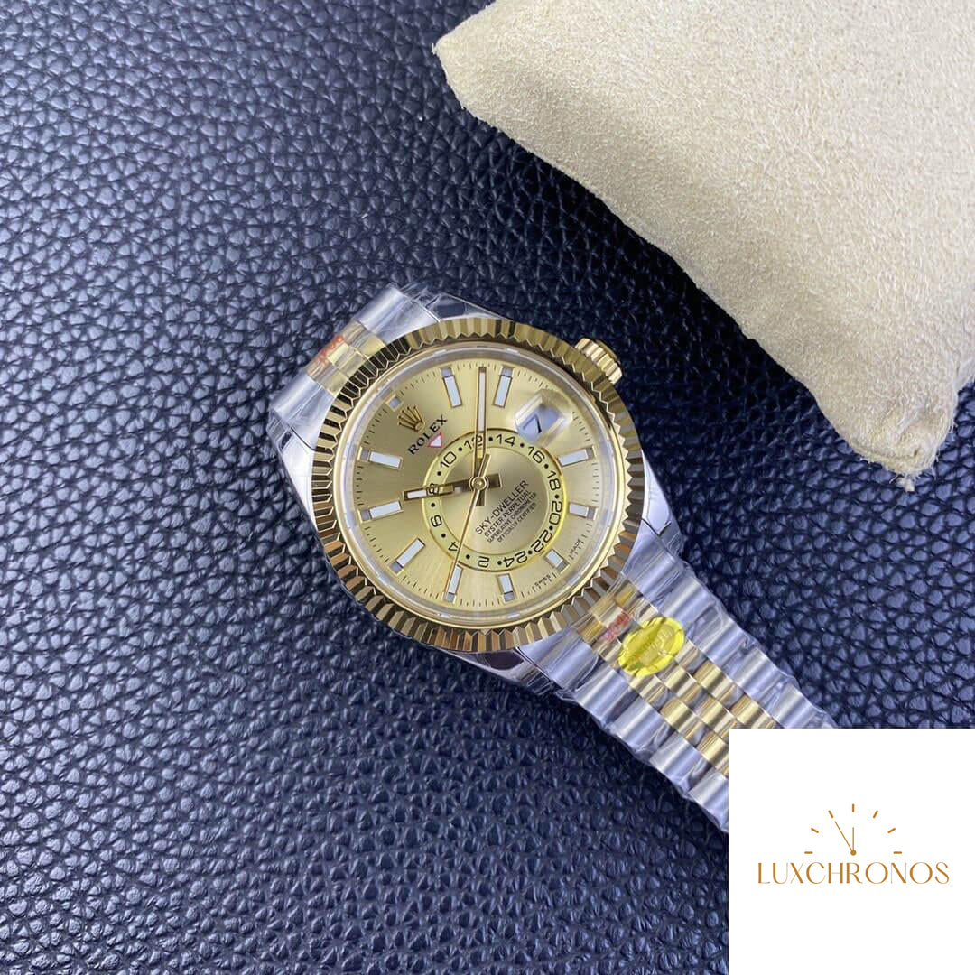 Replica Rolex Sky Dweller M336933-0002 1:1 Best Edition Noob Factory V2 Champagne Dial