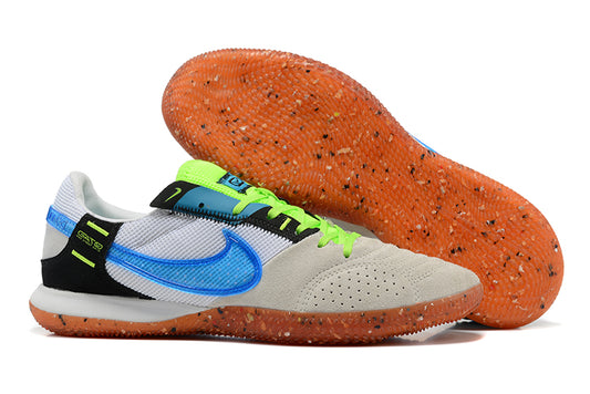 Nike Adults' Streetgato Indoor Soccer Shoes-White Green Blue