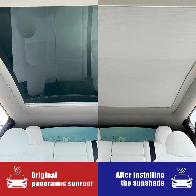 Tesla Model Y Retractable Slim Sunroof Sunshade – Upgraded Sliding Frame Version (Fits New & Old Model Y)