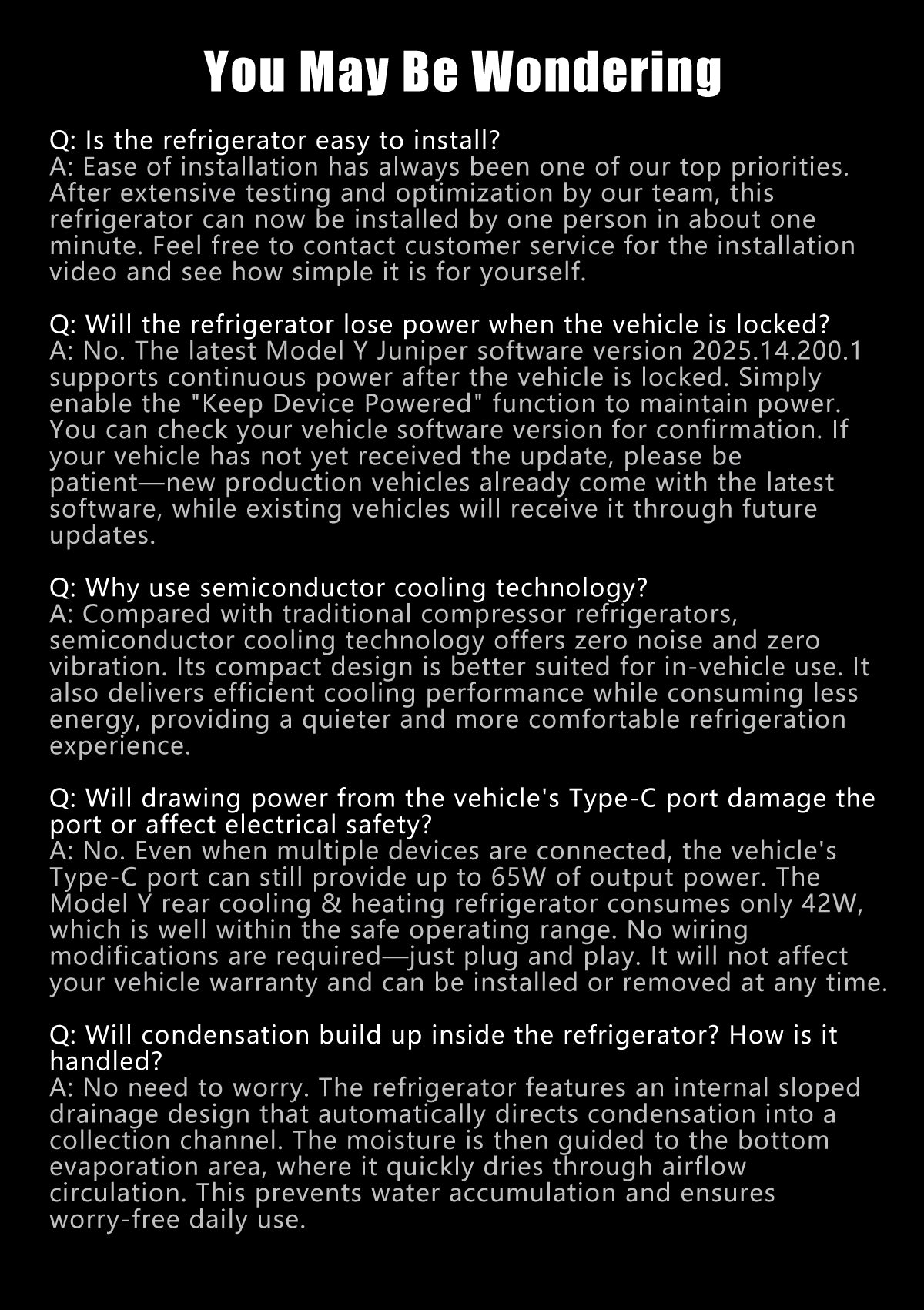Car Refrigerator for Tesla Model Y Juniper, Rear Center Console Fridge for Model Y 2026~2025, Cooler & Warmer, Portable Freezer for Camping Commuting Sports & Traveling