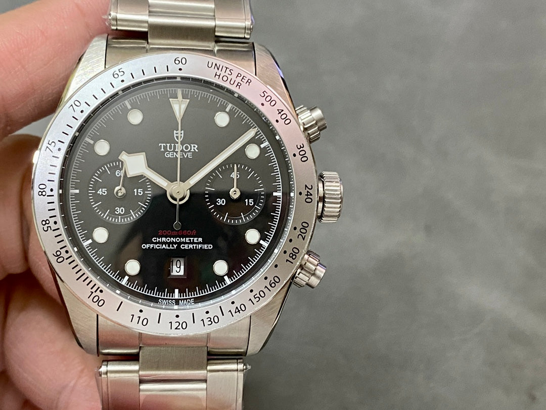 TW Tudor latest Black Bay Chrono stainless steel watch